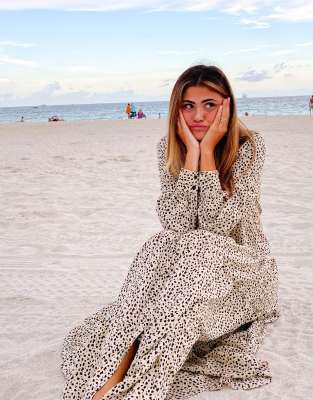 topshop monochrome polka dot dress