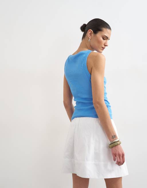 Topshop mini poplin skirt in white, 5 of 5