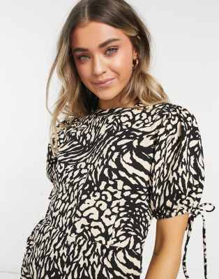 topshop animal print tea dress