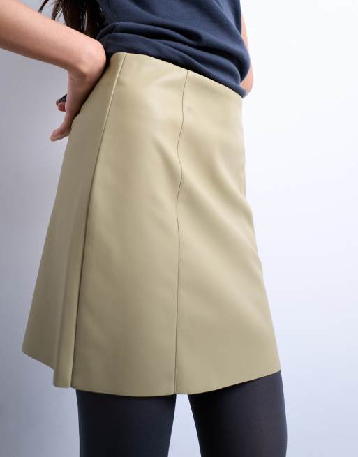 Topshop - Mini rok van imitatieleer in saliegroen, deel van co-ord set, 5 van 5