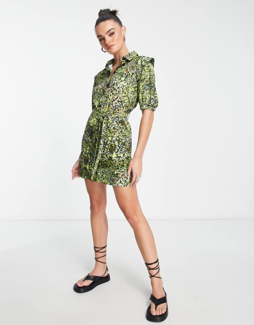 Topshop snakeskin cheap shirt dress