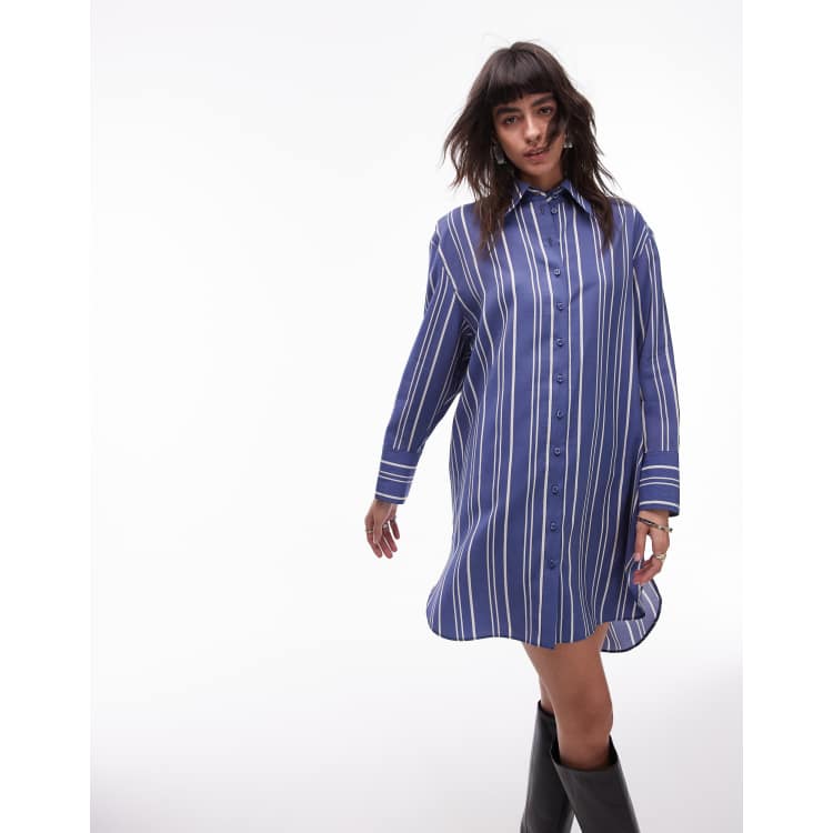 Topshop striped shirt dress sales