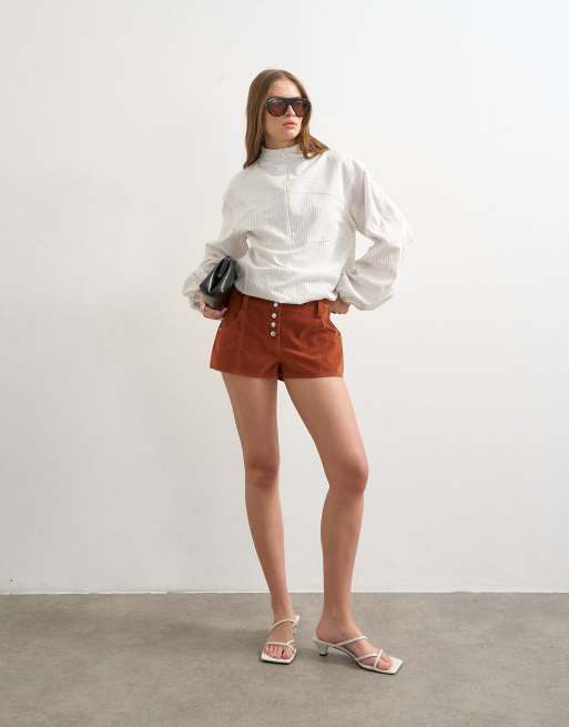 Topshop - Mini-short en imitation daim - Rouille, 3 de 5