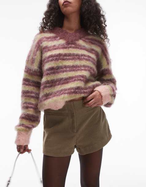 Topshop - Mini short van corduroy in bruin - view 1