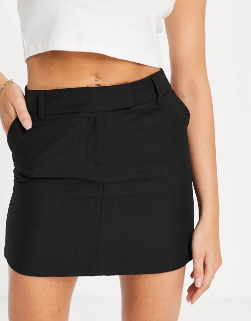 Topshop tailored mini skirt in black - ShopStyle