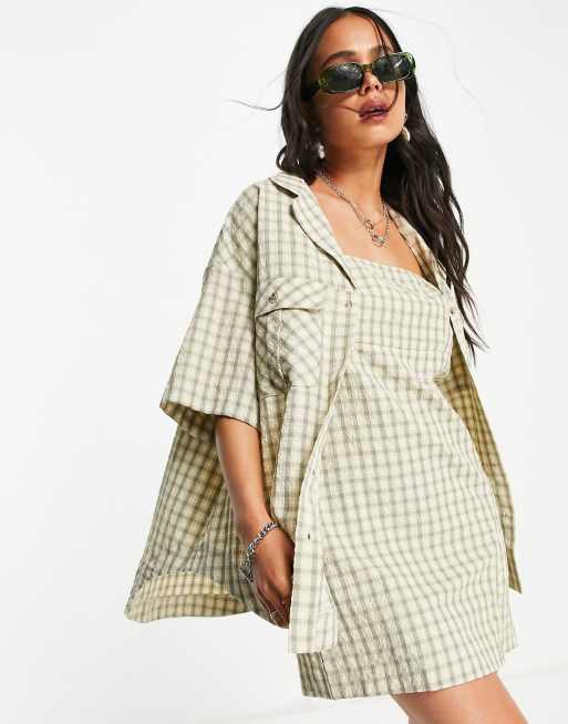 Topshop khaki outlet shirt dress