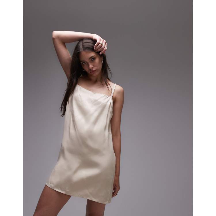 Ruched satin mini slip dress topshop cheap