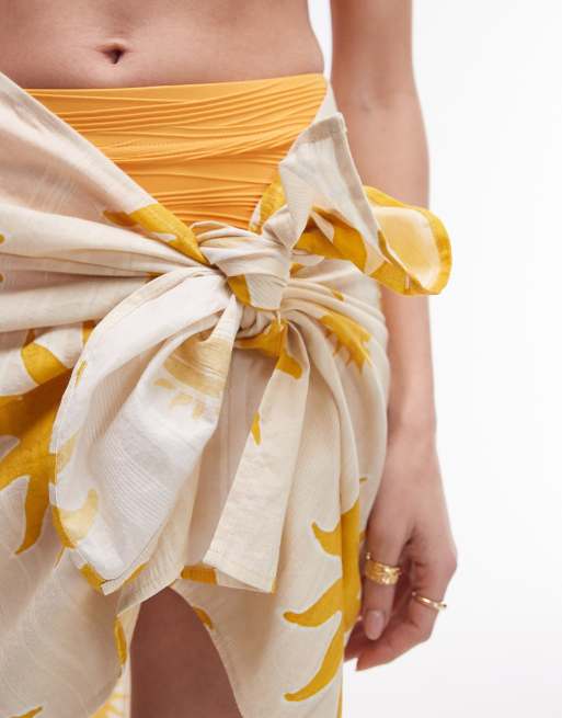 Topshop - Mini strandsarong-rok met zonneprint, 4 van 5