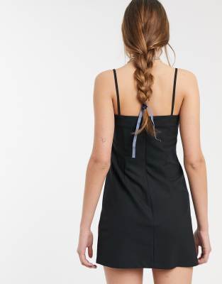 black tuxedo mini dress