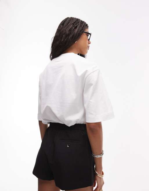 Topshop mini winged tailored shorts in black - part of a set, 3 of 5