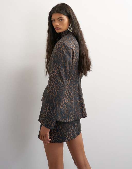 Topshop minifalda de conjunto con estampado de leopardo, 4 de 5