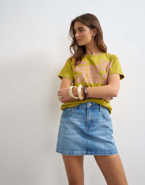 Topshop - Minifalda muy corta vaquera con acabado descolorido - view 1