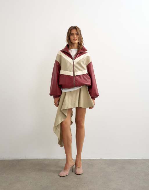 Topshop - Minigonna asimmetrica color pietra, 4 di 5