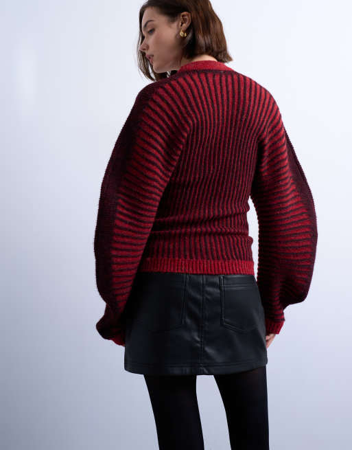 Topshop - Minigonna sartoriale in pelle sintetica nera, 5 di 5