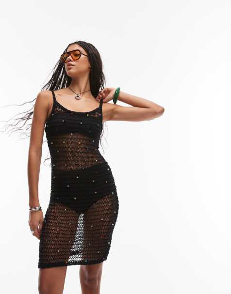 Topshop - Minikjole med farverige perler i hulstrik - view 1