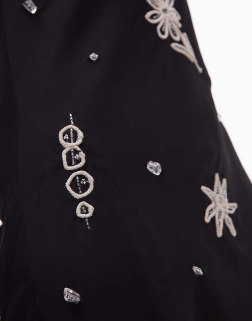 Topshop – Miniklänning med smala axelband och snörutsmyckning, 2 av 4