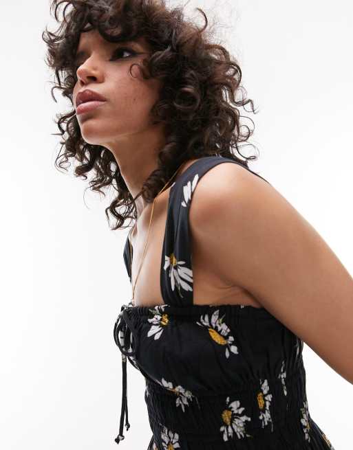 Topshop – Minikleid mit Tunnelzug und Gänseblümchenmuster, 3 von 4