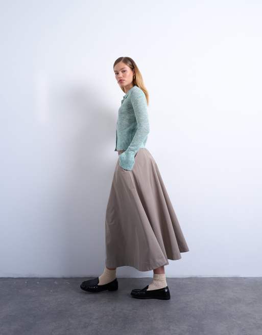 Topshop – Mintgrön, skirt stickad kofta med krage, 2 av 4