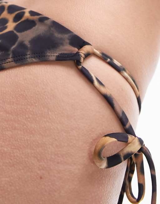 Topshop – Mix and Match – Bikinihose mit Leopardenprint und seitlichem Bindedetail, 3 von 4