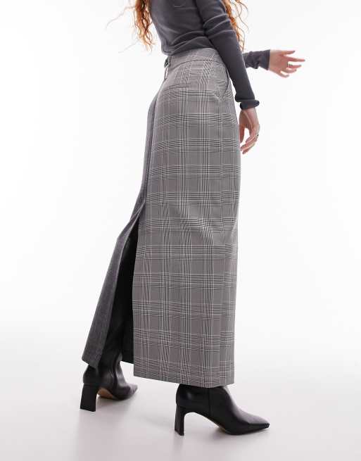 Grey plaid skirt outlet topshop