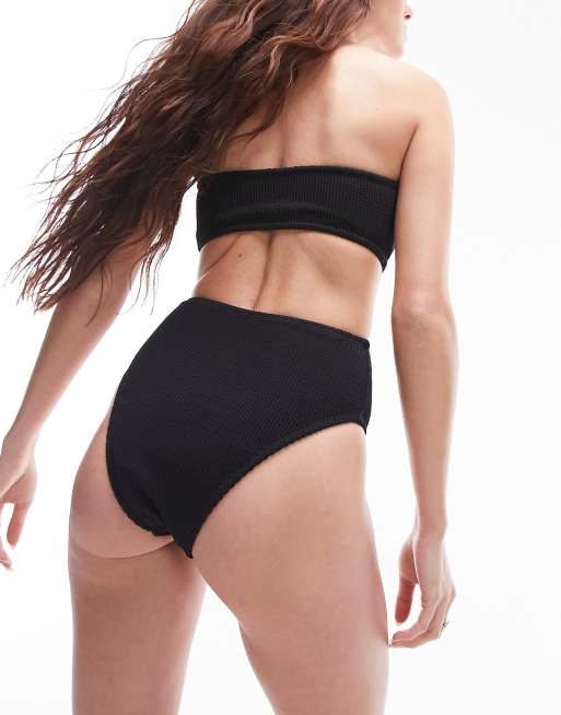 Black crinkle elasticated high waisted bottom online