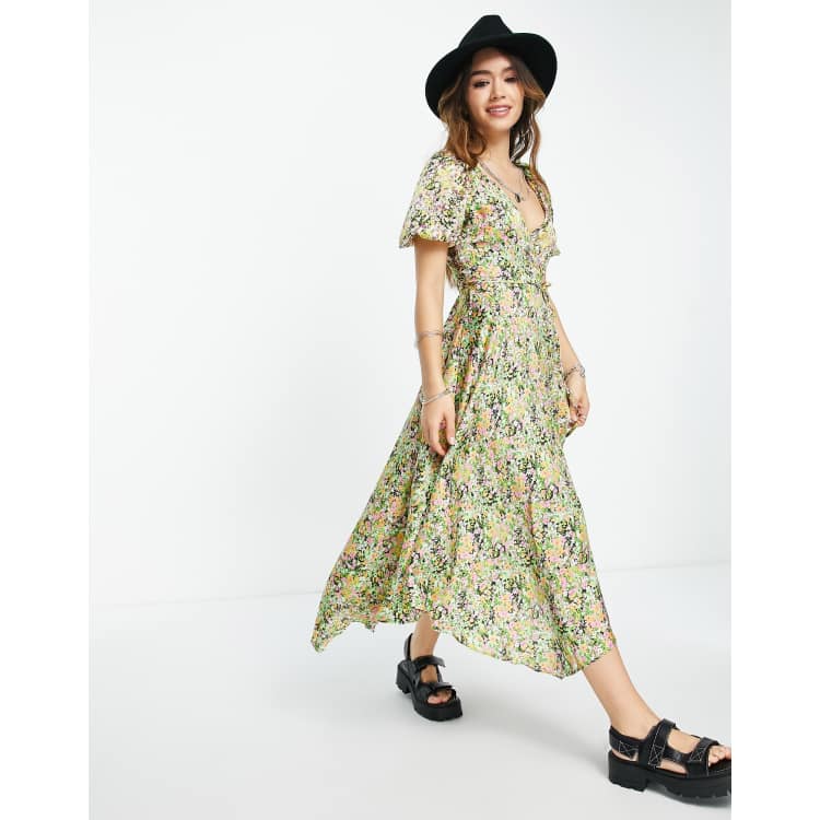 Topshop midi wrap sales dress