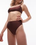 [Topshop] Topshop Mix and Match high waist bikini bottoms in chocolate-Brown 6 Chocolate