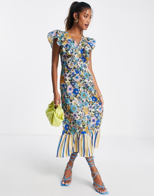 Topshop floral hot sale midi