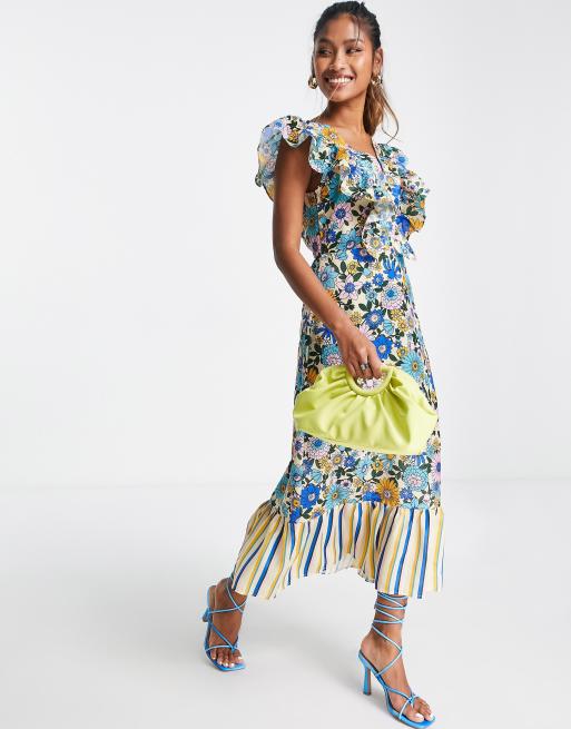 Striped 2025 floral dress