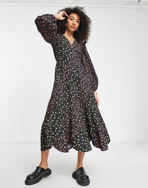 Topshop mixed floral poplin chuck on dress | ASOS