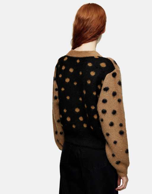 Spotty cardigan sales