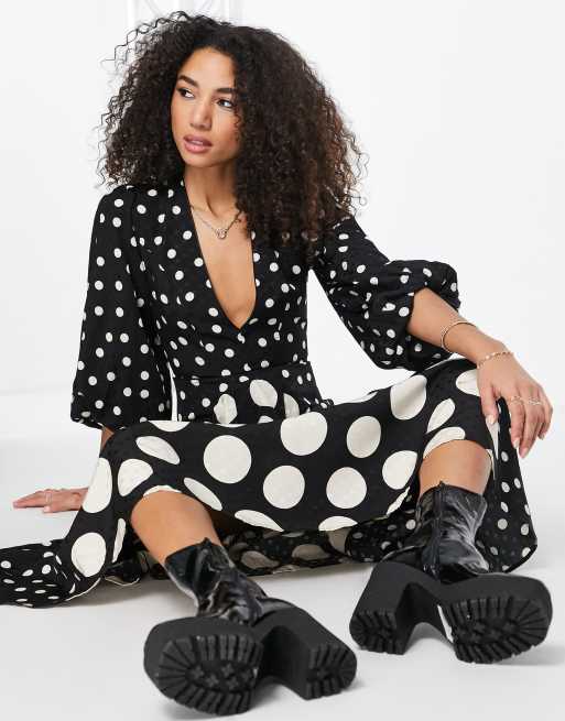 Topshop mix spotted outlet midi dress