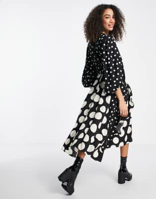 spotty long sleeve dress