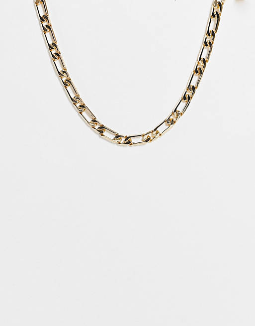 Topshop mixed wide link chain necklace in gold