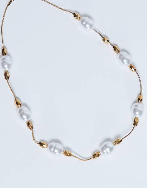 Topshop - Molly - Collana in acciaio inossidabile dorato con perle - view 1