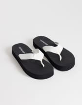 Topshop Molly toe thong sandal in black and white