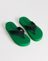 Topshop Molly toe thong sandal in green and black