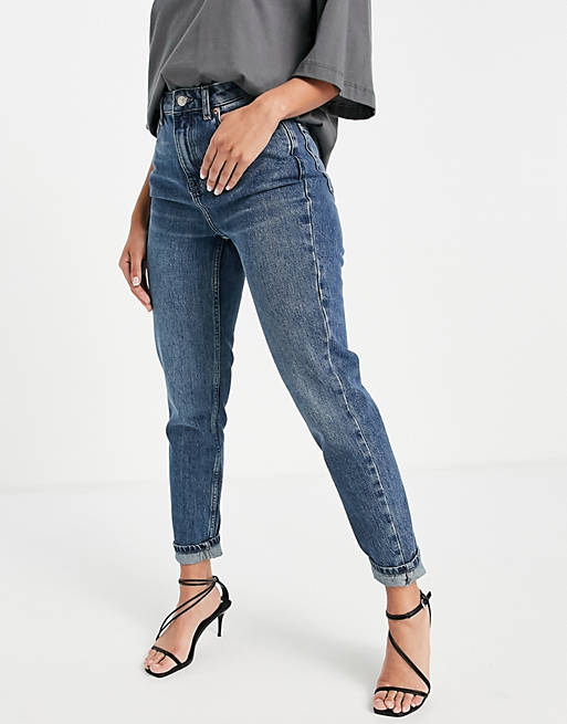 Topshop Mom jeans in authentic blue