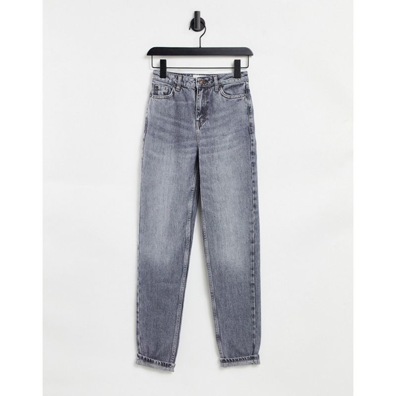 Donna Jeans slim Topshop - Mom jeans grigi in misto cotone riciclato
