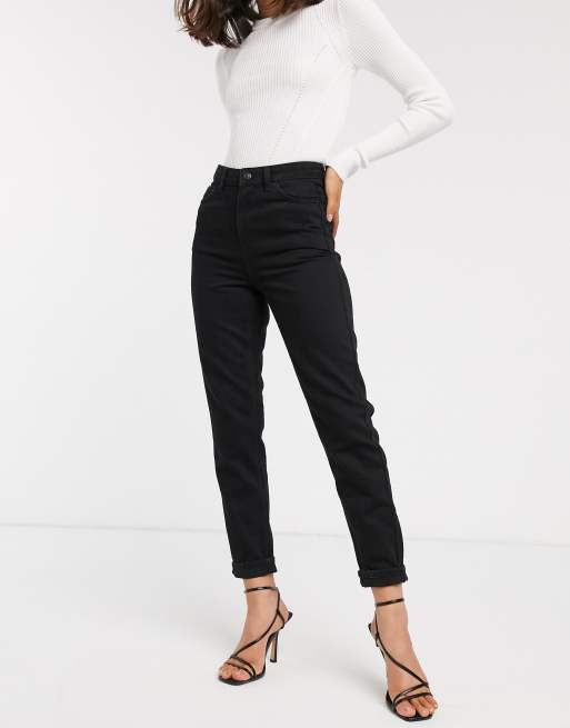 トップショップ Topshop mom jeans in black レディース-