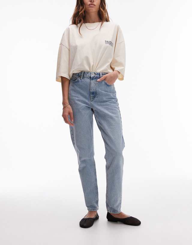 Topshop mom jeans in bleach