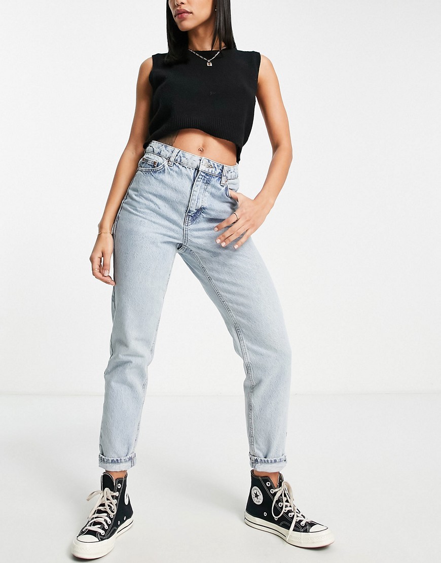 Topshop Mom jeans in bleach-Blue