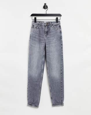 Topshop - Mom-Jeans in Grau