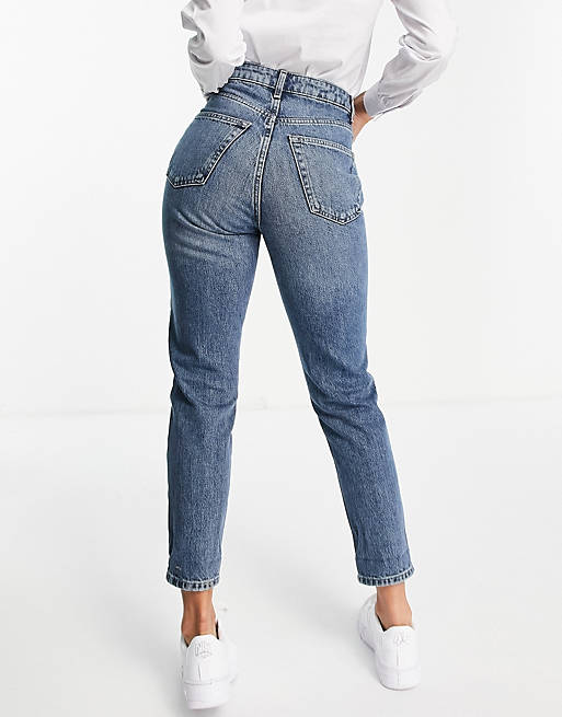  Topshop mom jeans in mid blue 