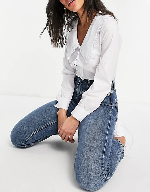  Topshop mom jeans in mid blue 