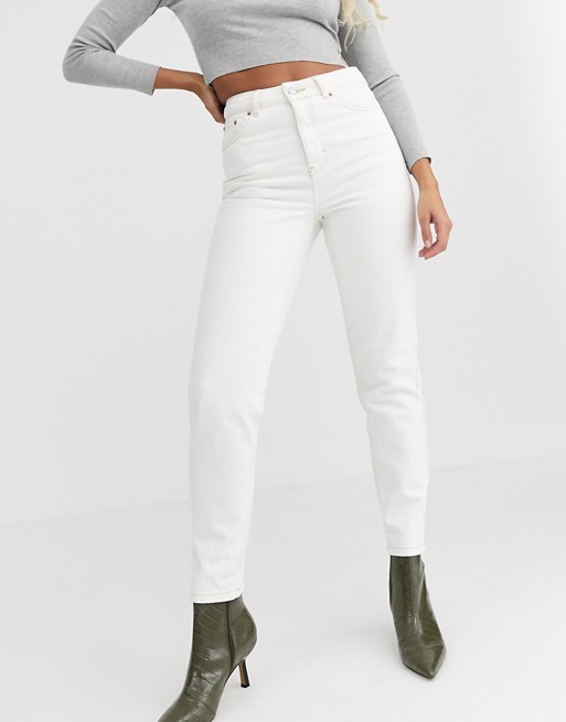 Topshop mom jeans in off white