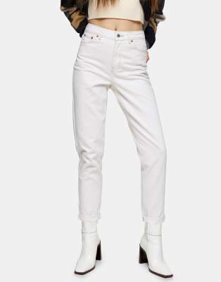 mum jeans white Today's Deals - OFF 64%