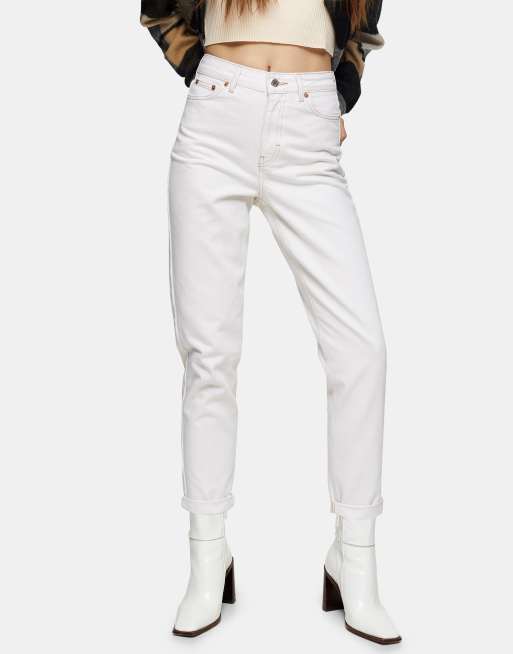 White best sale jeans mom