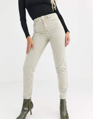 sand coloured mom jeans