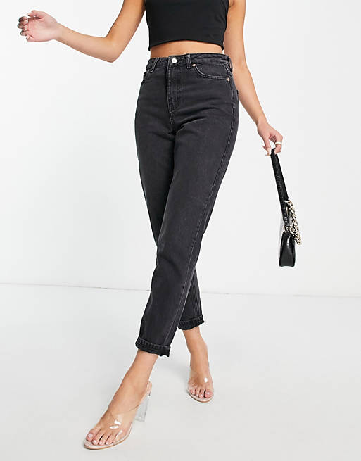 charging semester jewelry Topshop mom jeans in washed black | ASOS